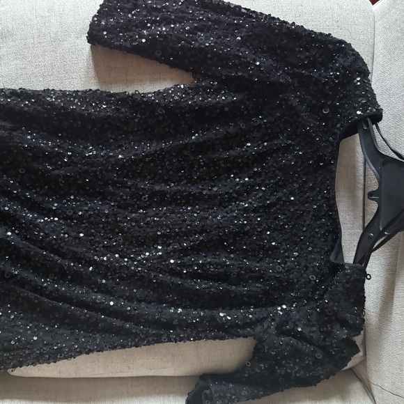 Adrianna Papell Black Sequin Maxi Dress - Picture 4 of 4